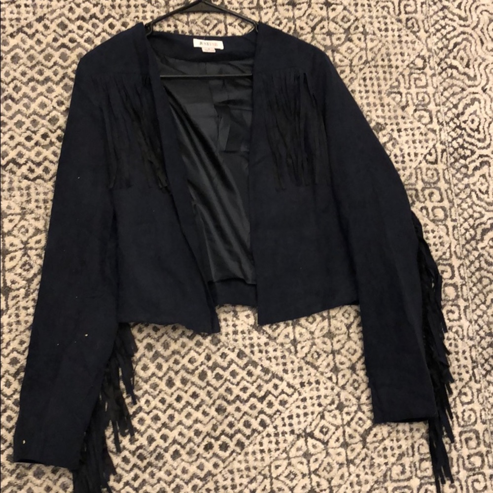 Faux Suede Fringe Jacket